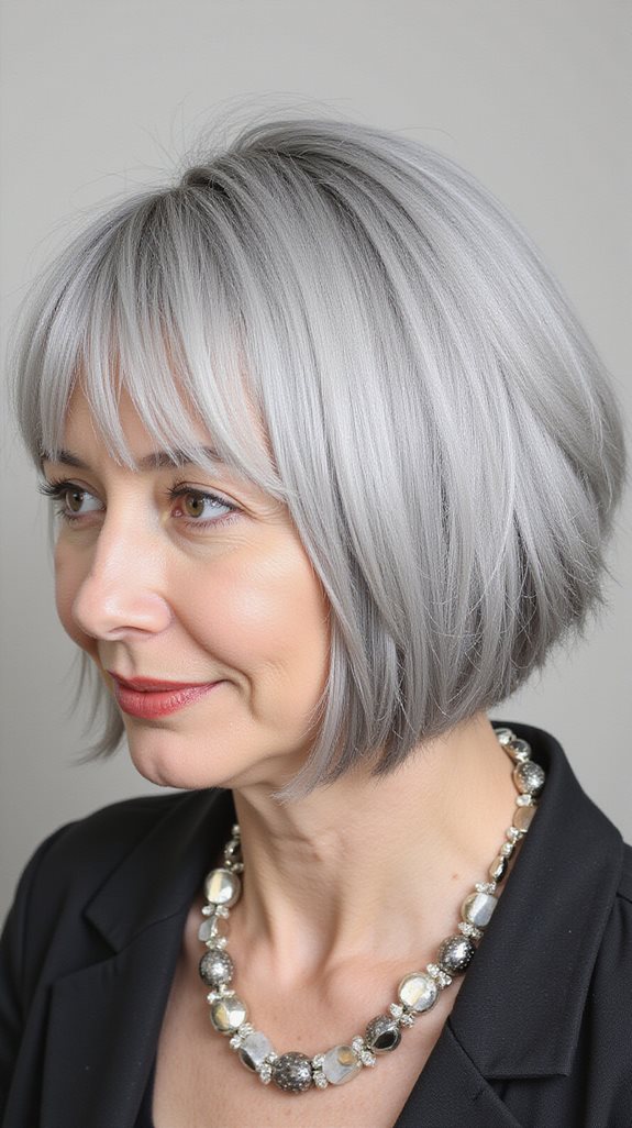 elegant silver bob hairstyle
