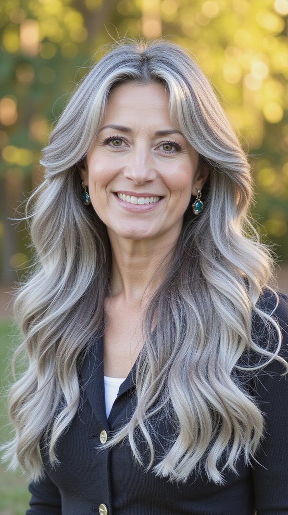 elevated gray wavy hair