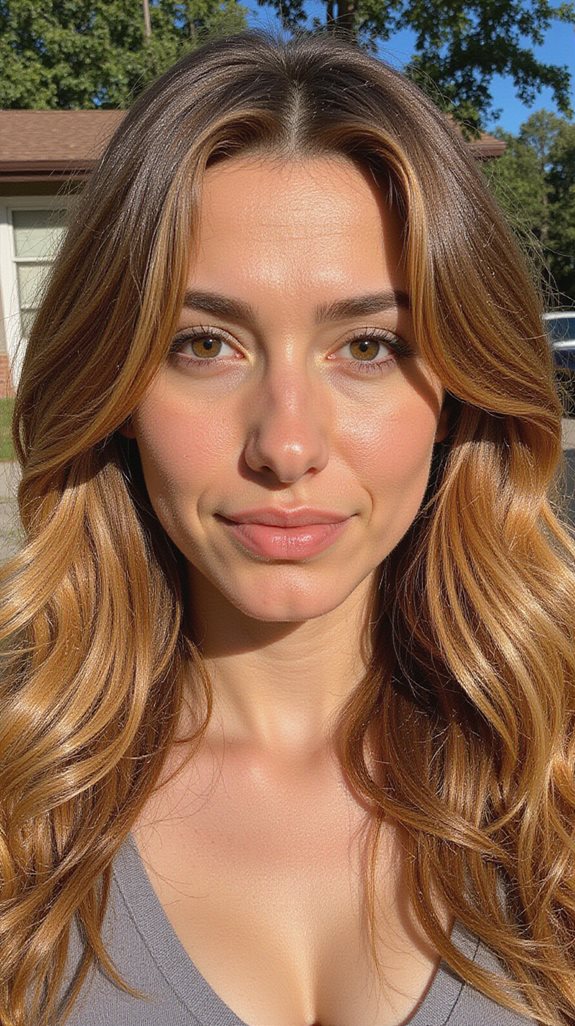 face framing honey caramel highlights
