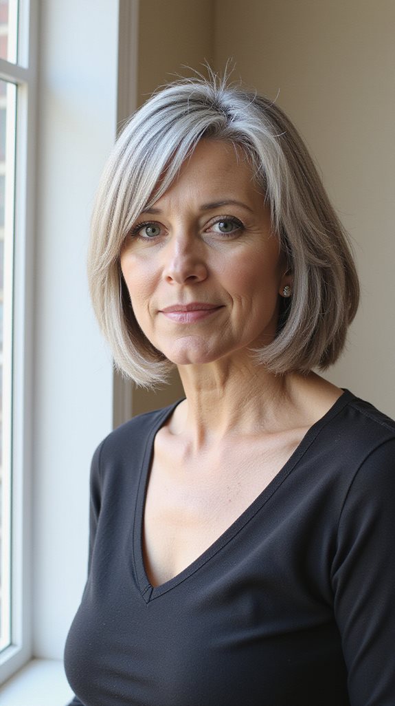 flattering chin length bob hairstyle