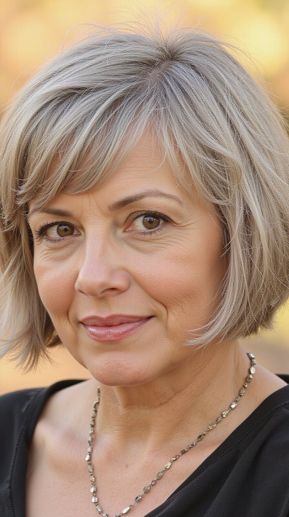 flattering side swept bangs style