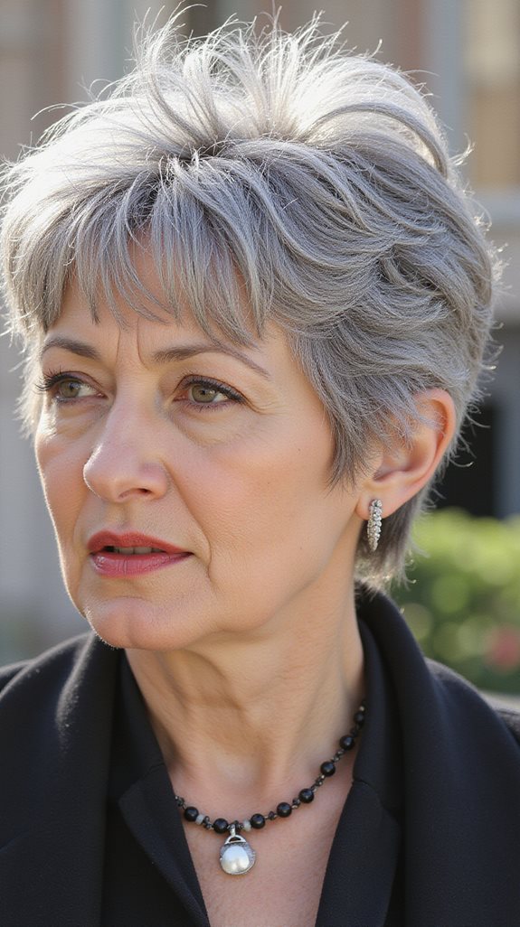 gray bangs for elegance