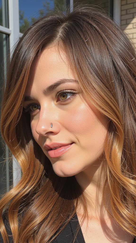 honey blonde face framing highlights