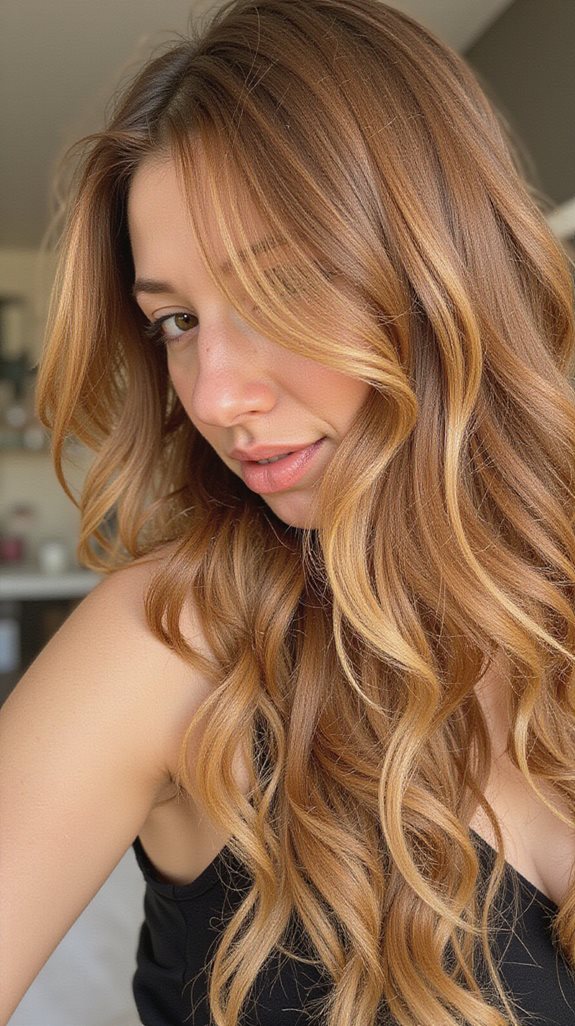 honey milk tea balayage