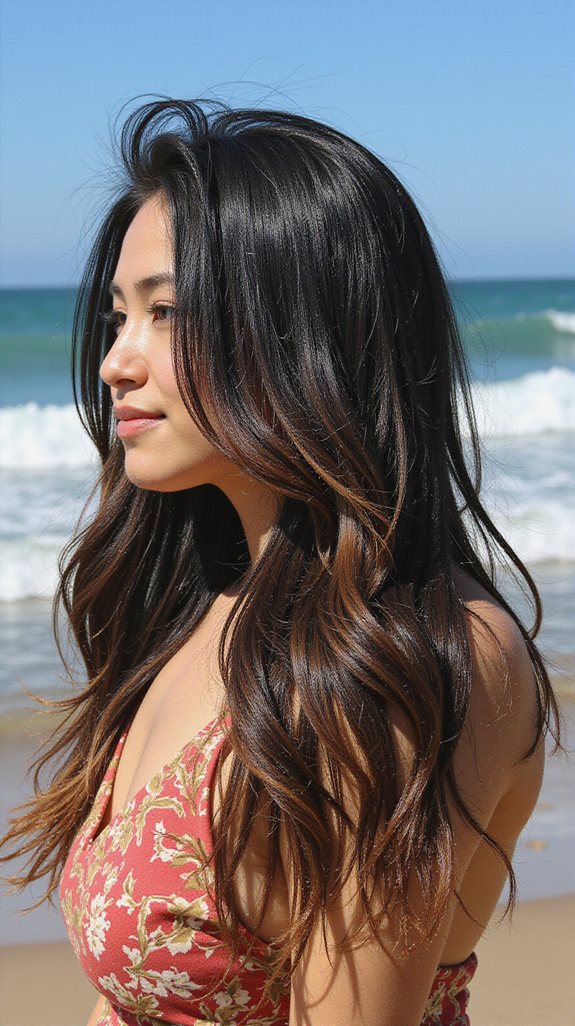 mysterious glossy black highlights