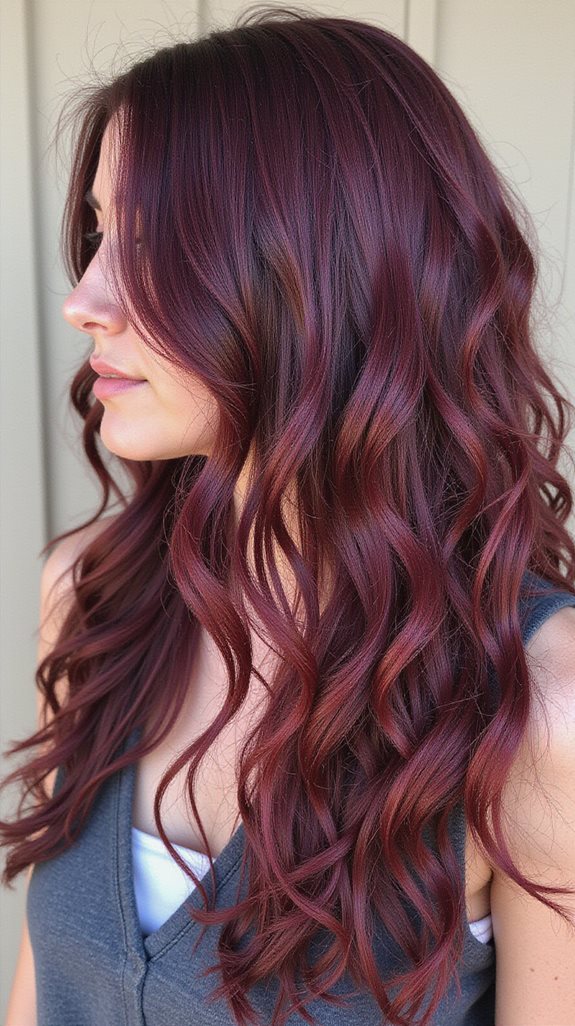 rich dimensional cherry cola hair