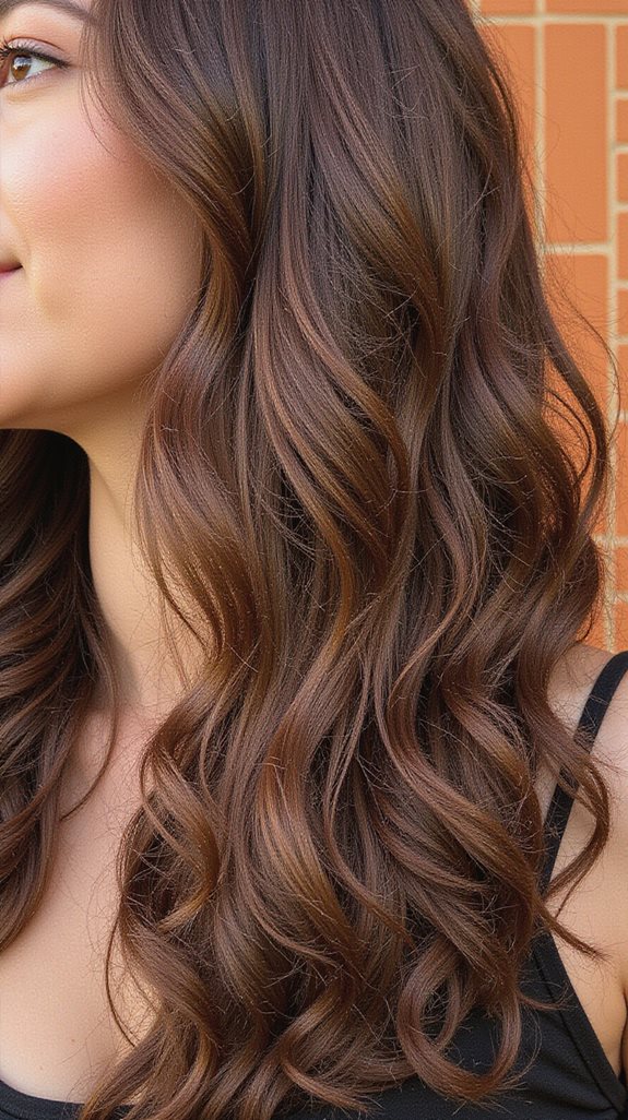 rich warm balayage tones
