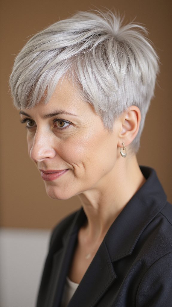 sleek tapered pixie hairstyle