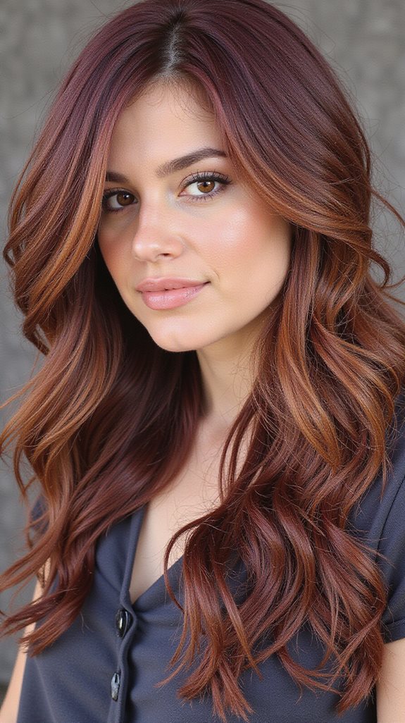 sun kissed burgundy caramel highlights