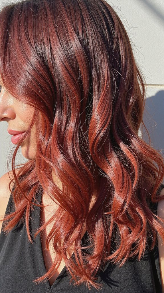 sun kissed cherry cola balayage