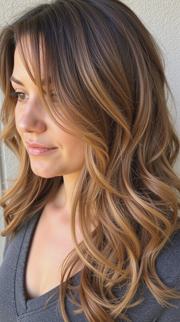 sun kissed golden brown balayage