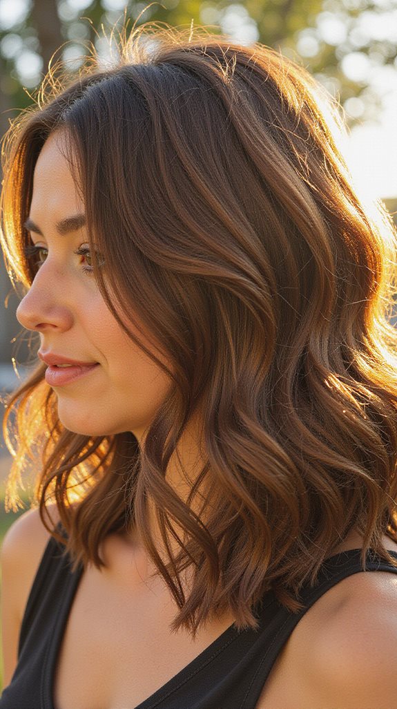 sun kissed golden brown highlights