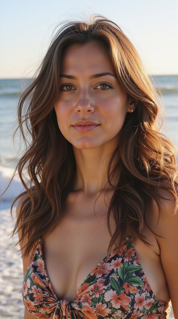 sun kissed golden brunette highlights