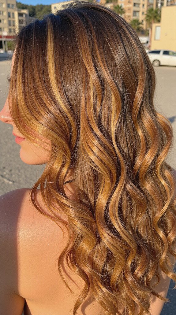 sun kissed honey brown balayage