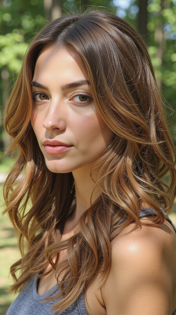 sun kissed honey brown tones