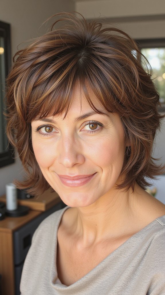 textured shag bob hairstyle