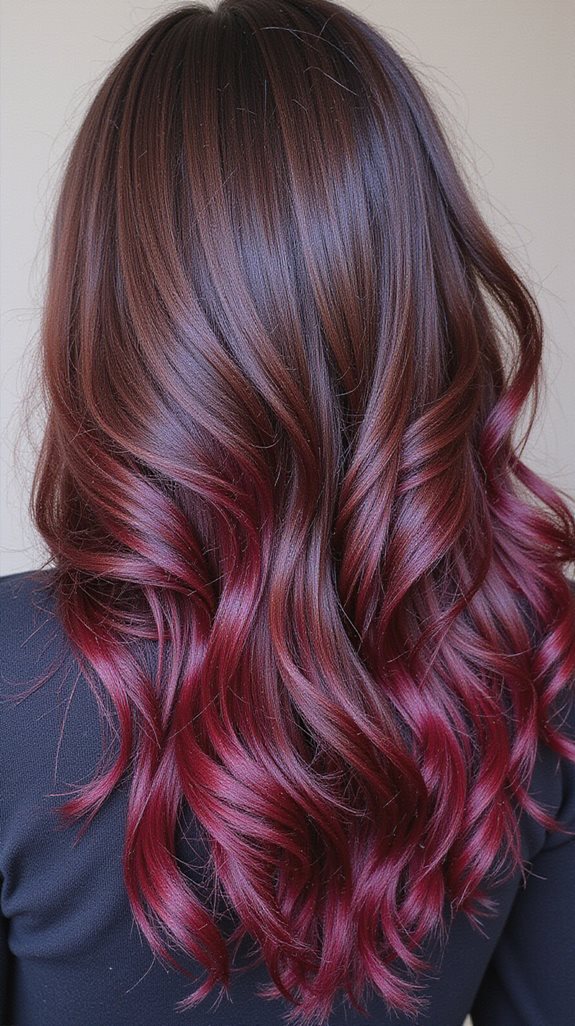 vibrant burgundy hair gradient