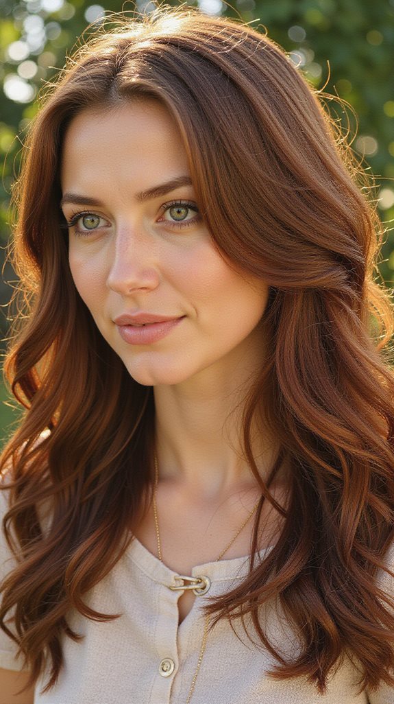 vibrant copper toned chestnut hair