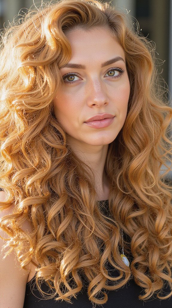 vibrant honey blonde curls