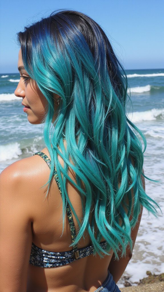 vibrant ocean inspired hair colors