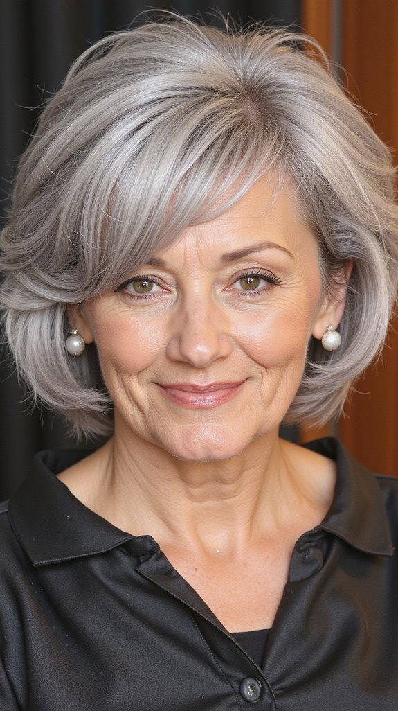 voluminous gray blowout style