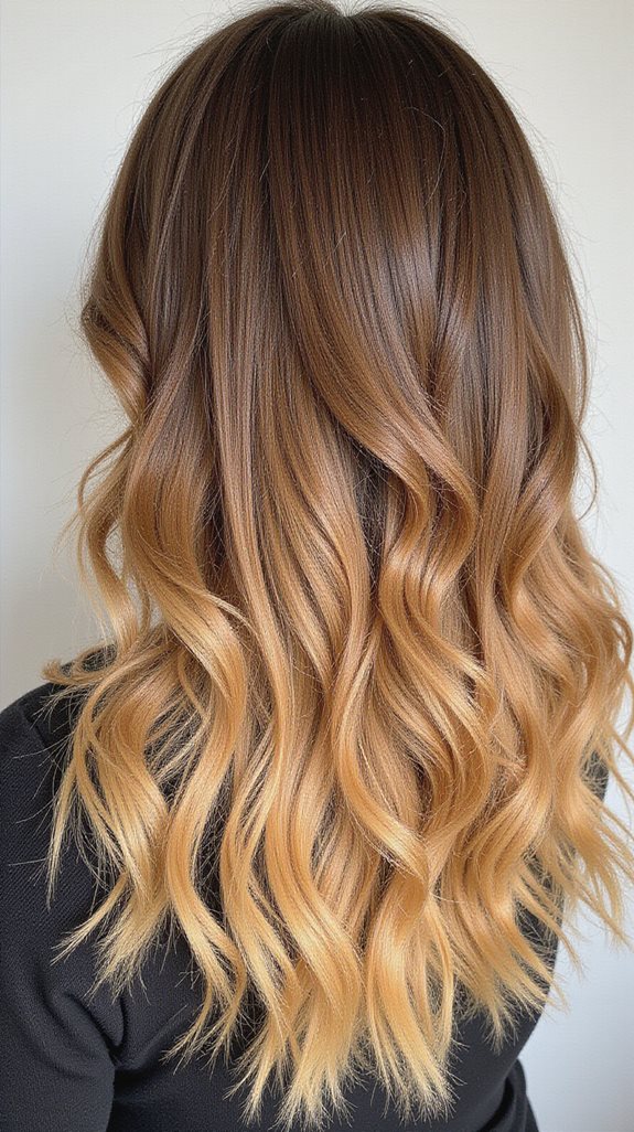 warm blonde ombre transition