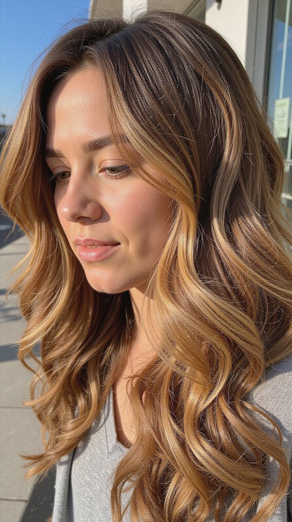 warm brunette balayage technique