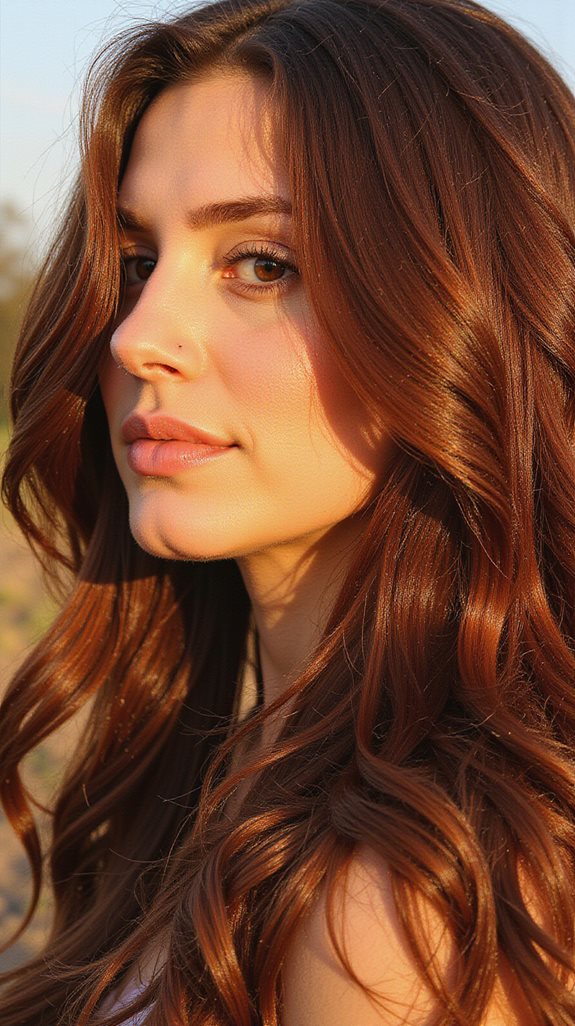 warm chestnut brown balayage