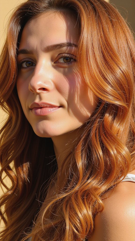 warm copper honey hues