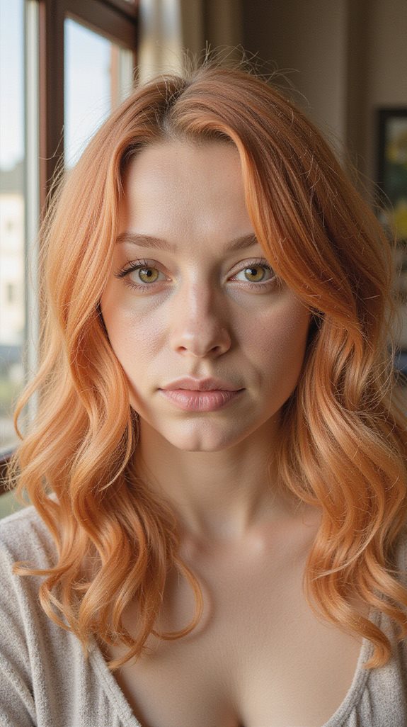 warm coral peach tones