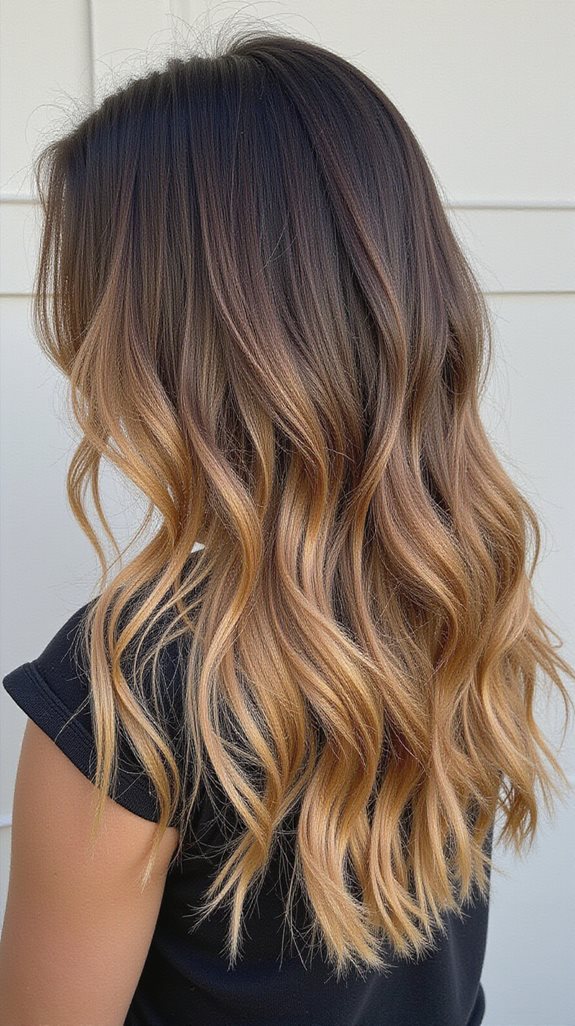 warm golden balayage technique