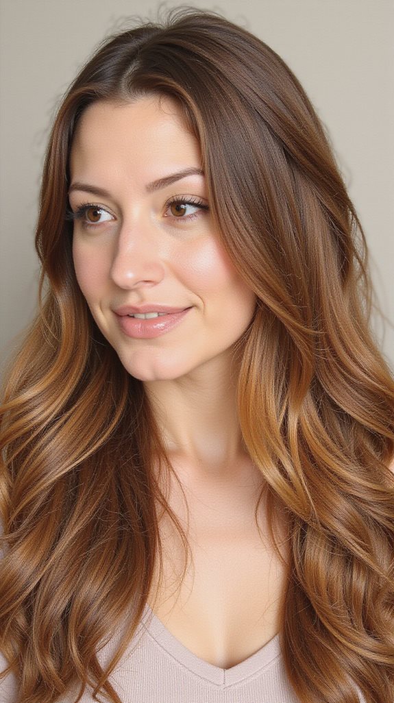 warm sun kissed hair color