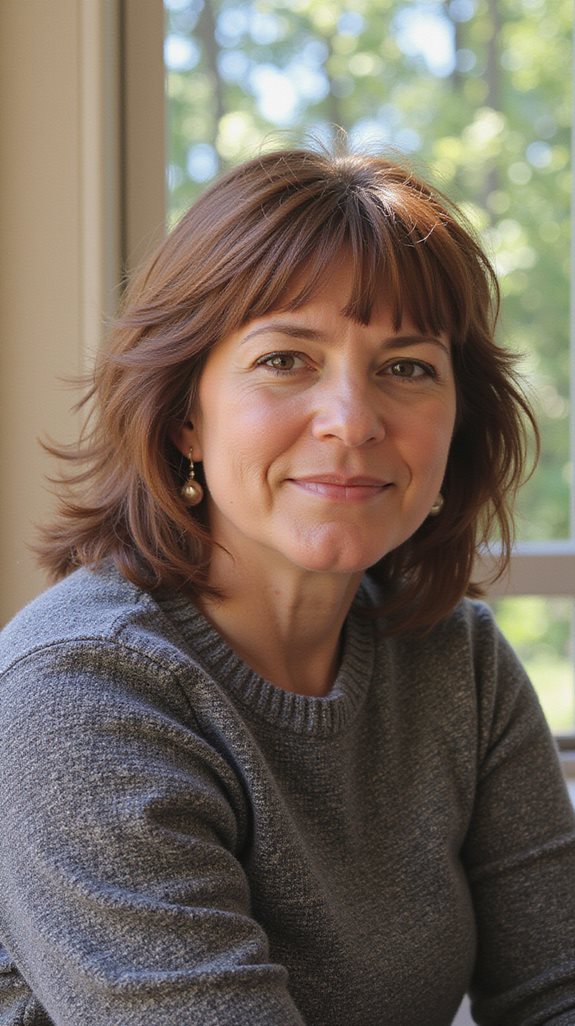 youthful curtain bangs styling