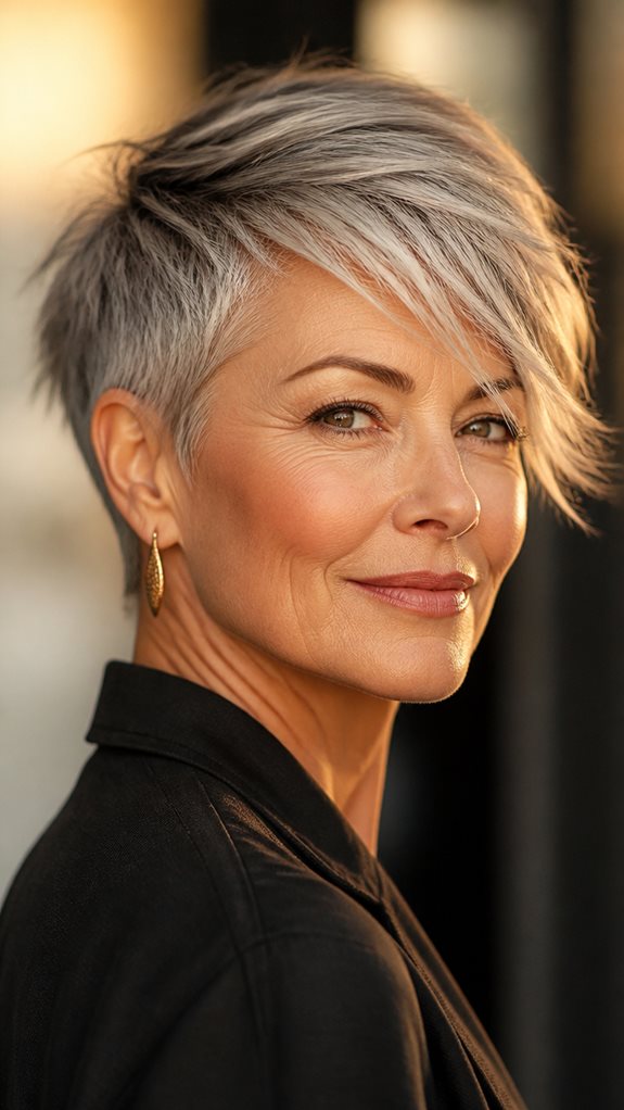 bold side swept pixie cut