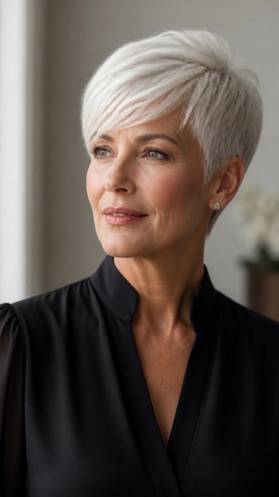 chic short silver hairstyle