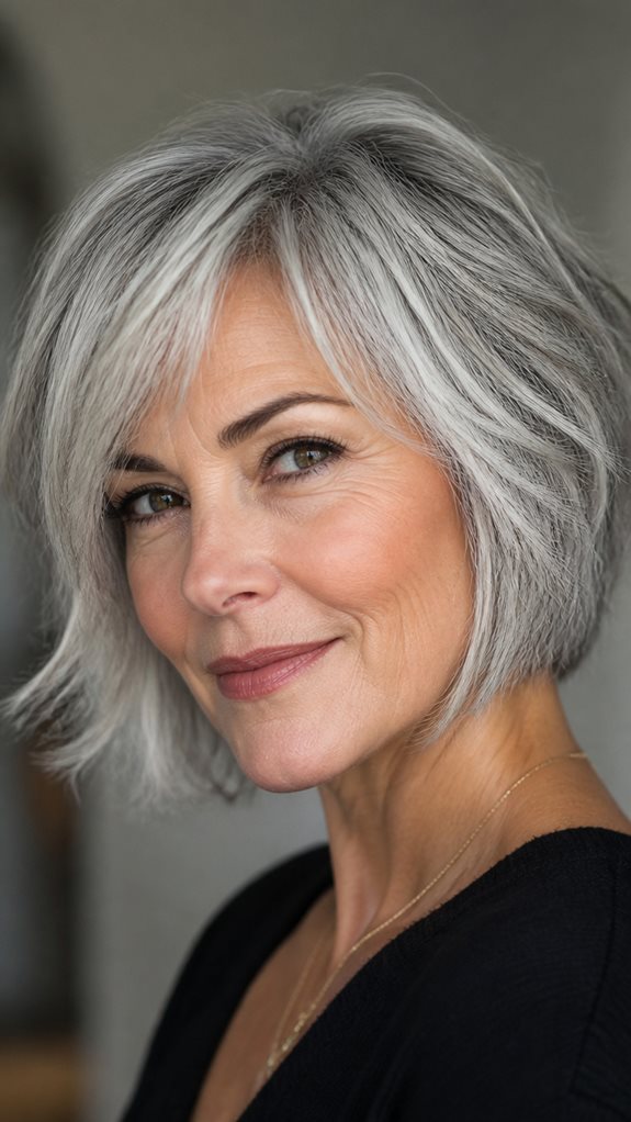 chic silver bixie hairstyle
