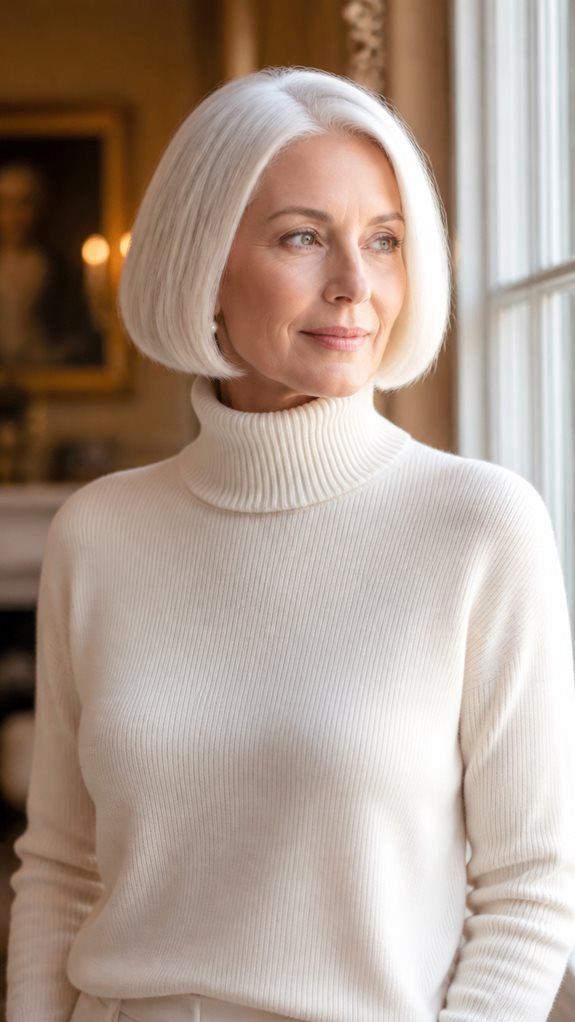 elegant silver bob hairstyle