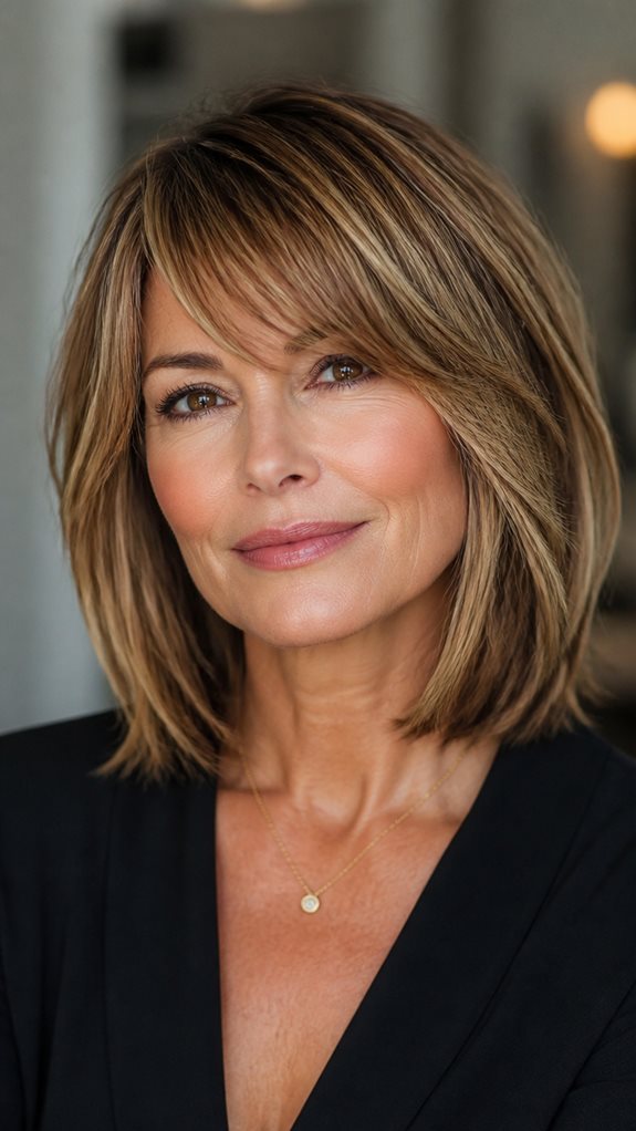 flattering layered lob hairstyle