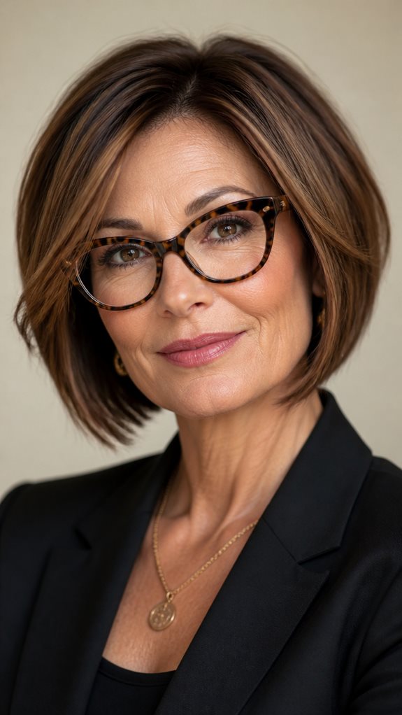 layered bob complements cat eyes