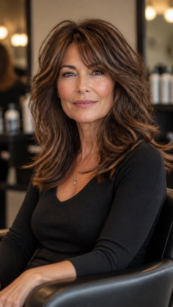 layered shag for thick hair