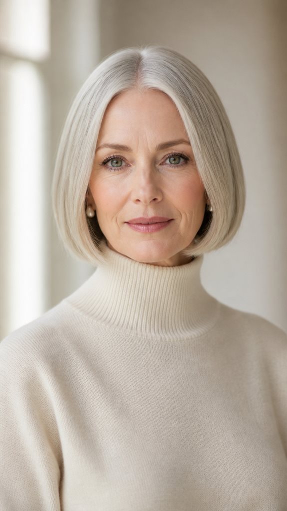 polished center part bob