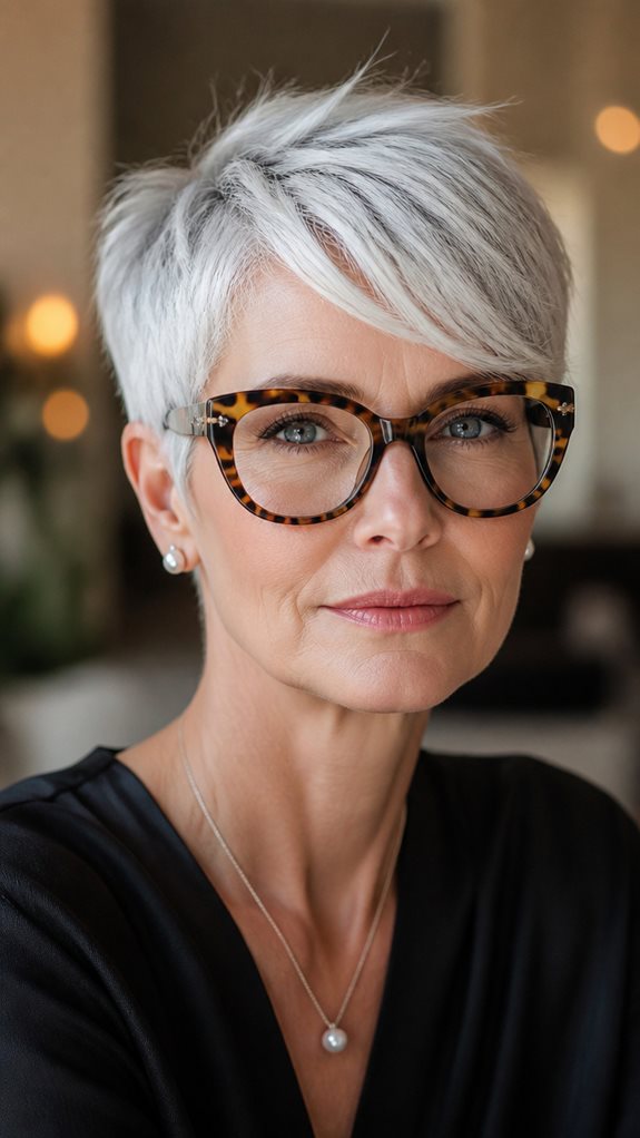 stylish silver gray pixie