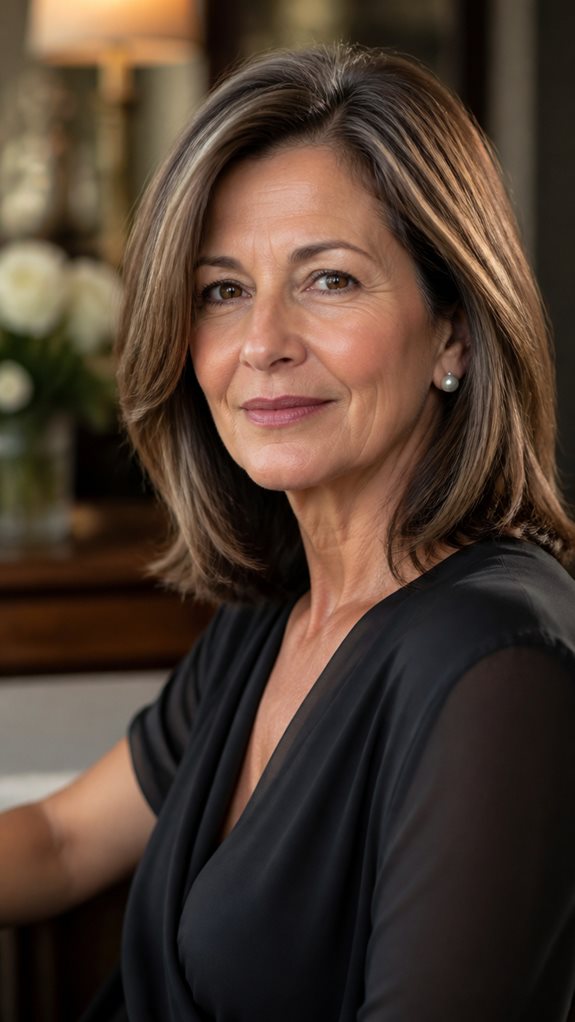 textured lob with balayage