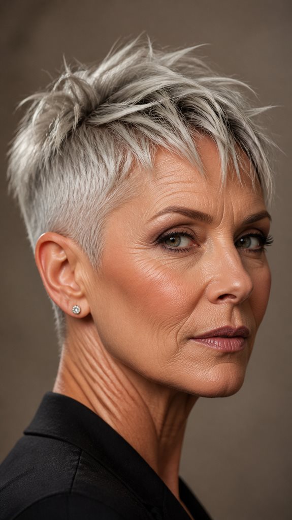 textured pixie cut contrast