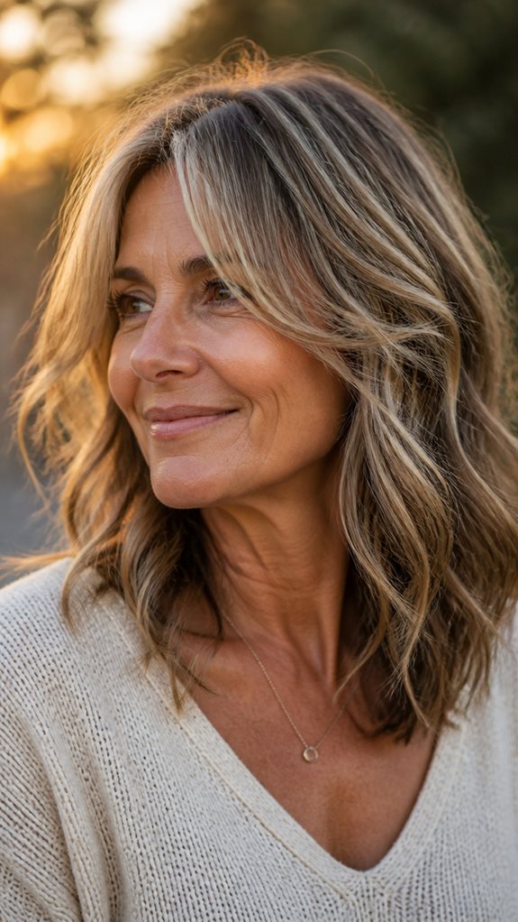 textured waves with bangs