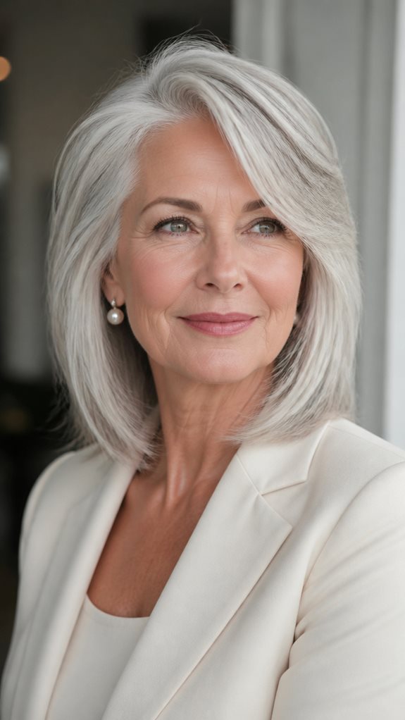 voluminous layered lob hairstyle